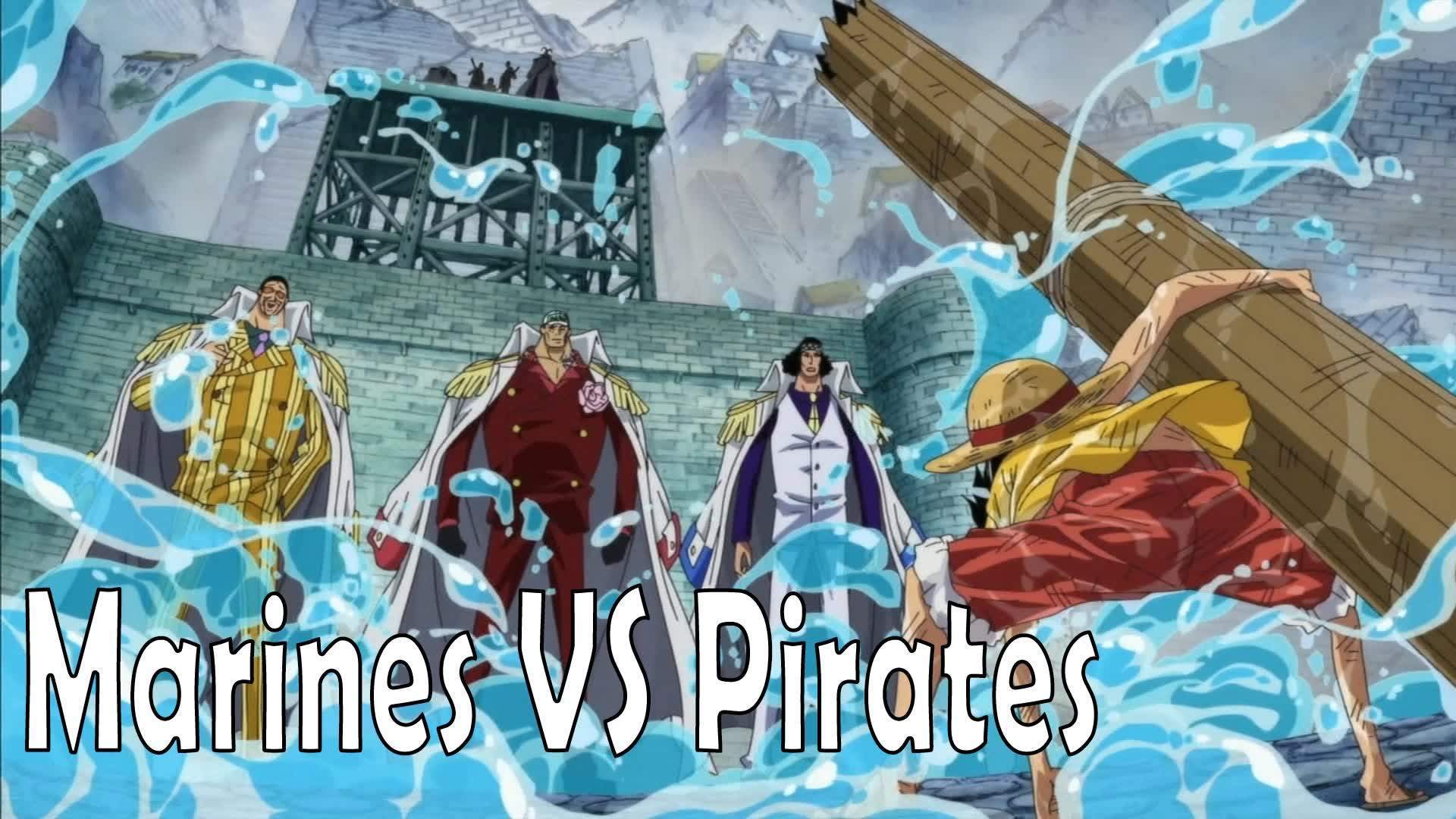 One Piece 👒 Pirates🏴‍☠️ vs Marines🚢