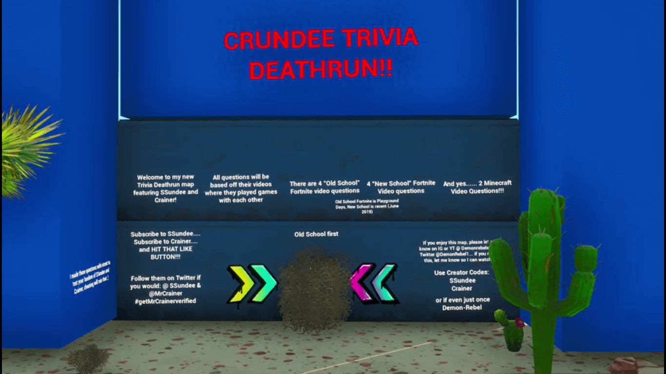 Crundee Trivia Deathrun Fortnite Creative Map Codes Dropnite Com