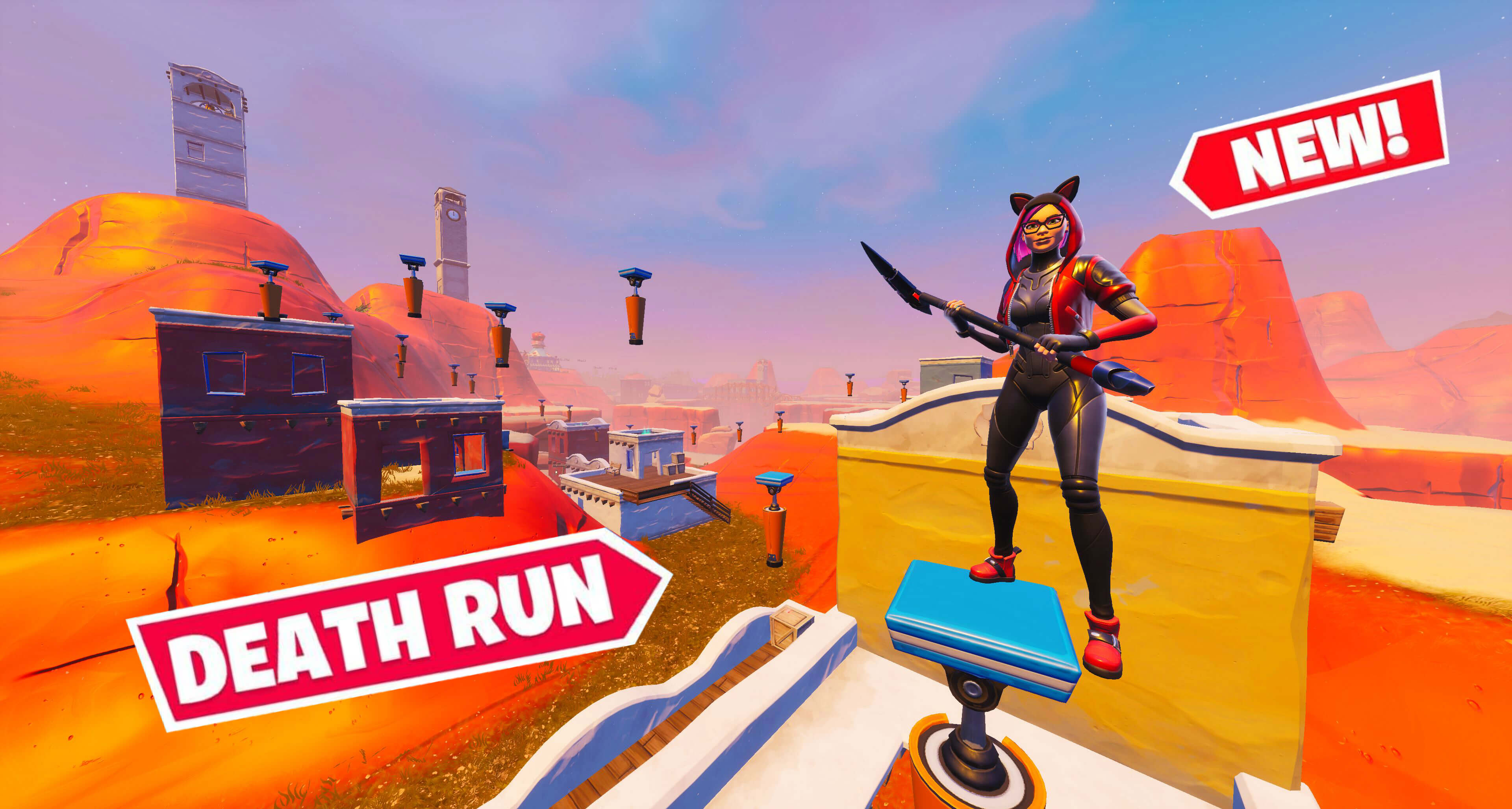 The Ultimate 50 Level Rooftop Deathrun Fortnite Creative