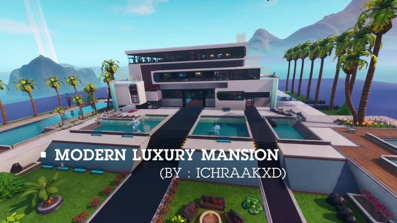 modern luxury mansion - lochlyn playing fortnite