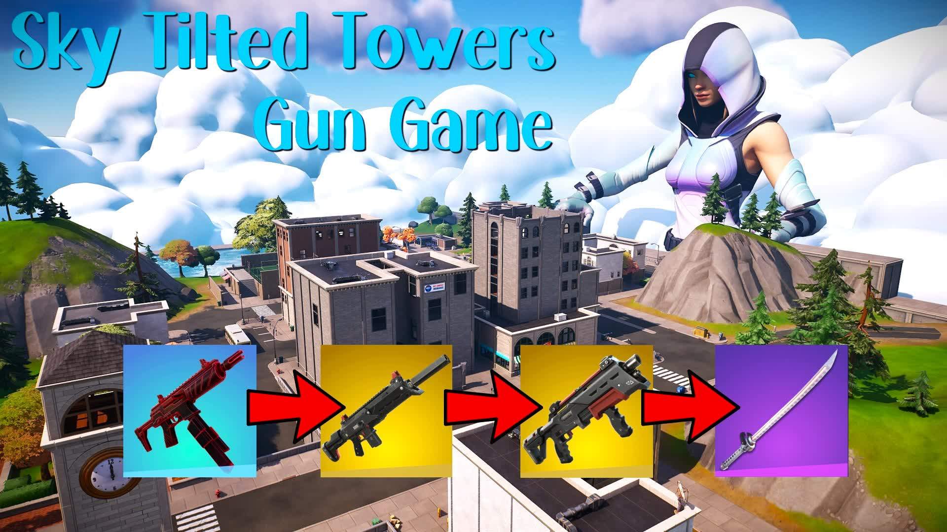 ☁️ Sky Tilted Towers Gun Game 🎯