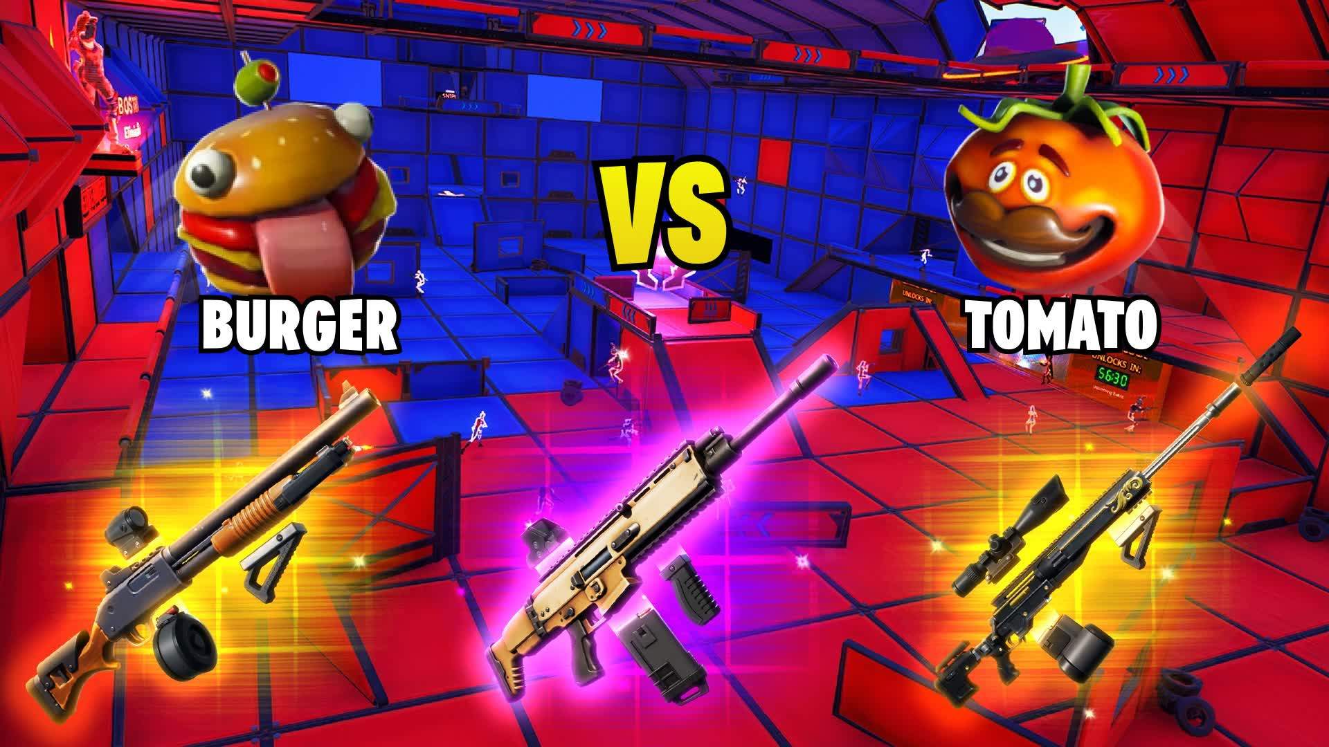 Crazy 🔴 Red VS Blue 🔵 Tomato VS Burger