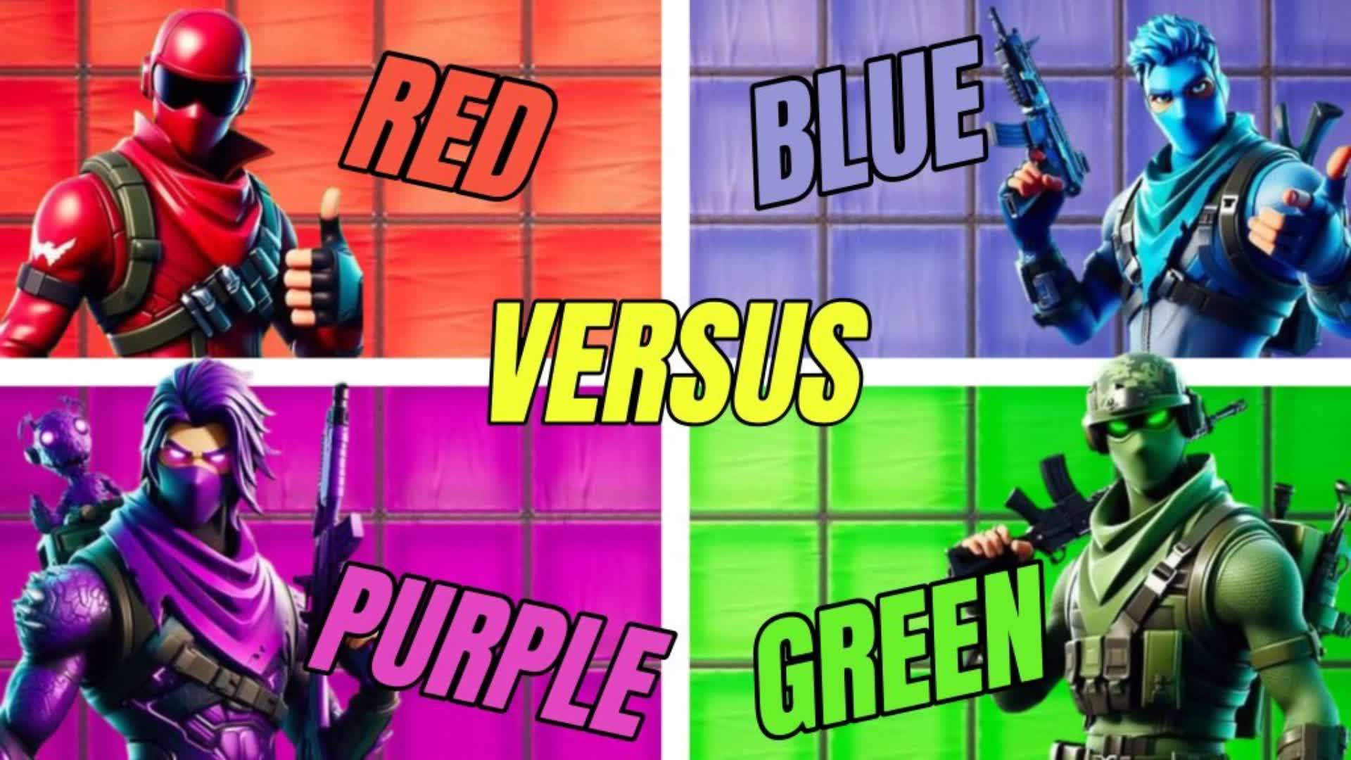 MEGA RED VS BLUE VS GREEN VS PURPLE