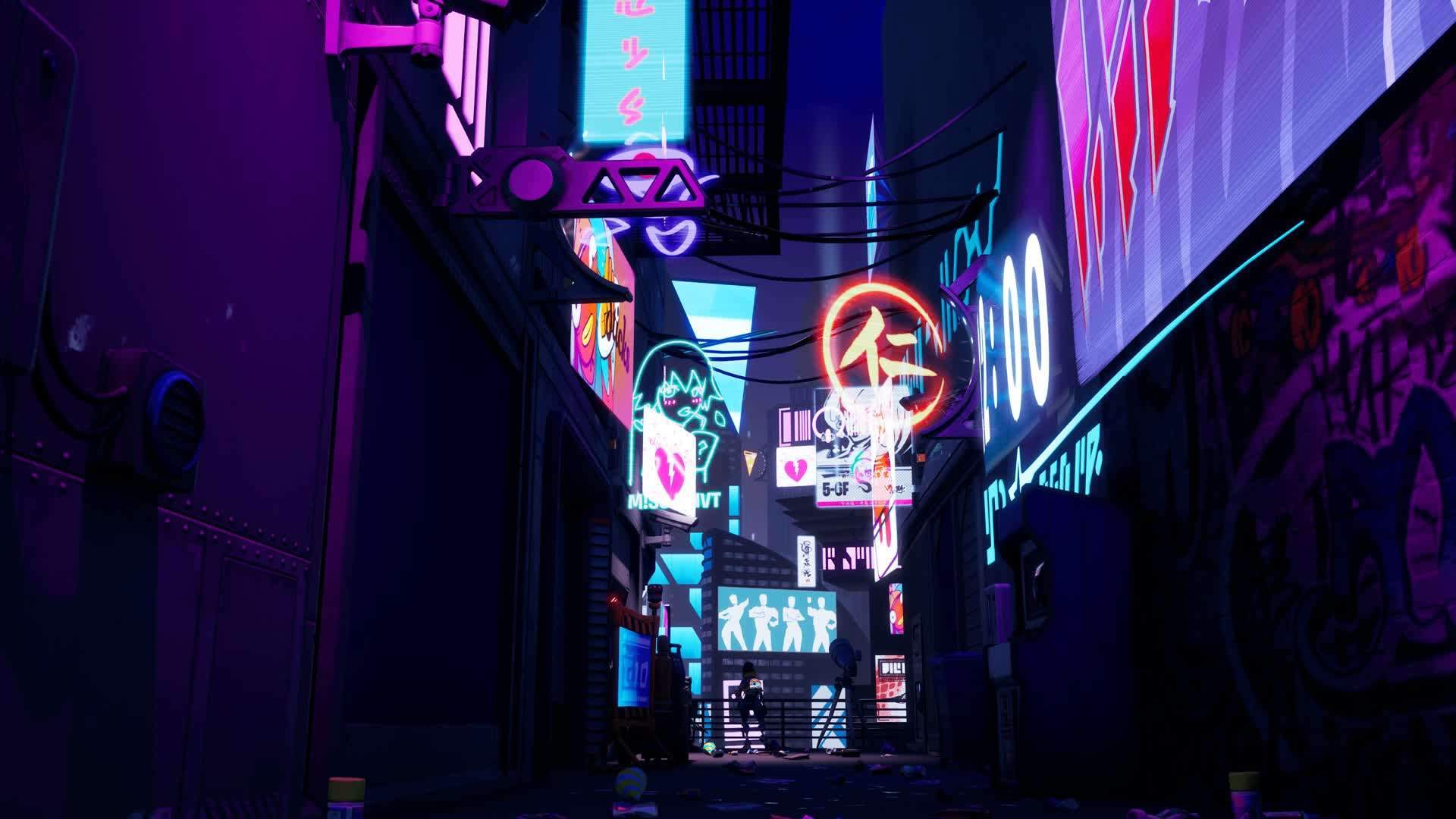 Cyberpunk alleyway