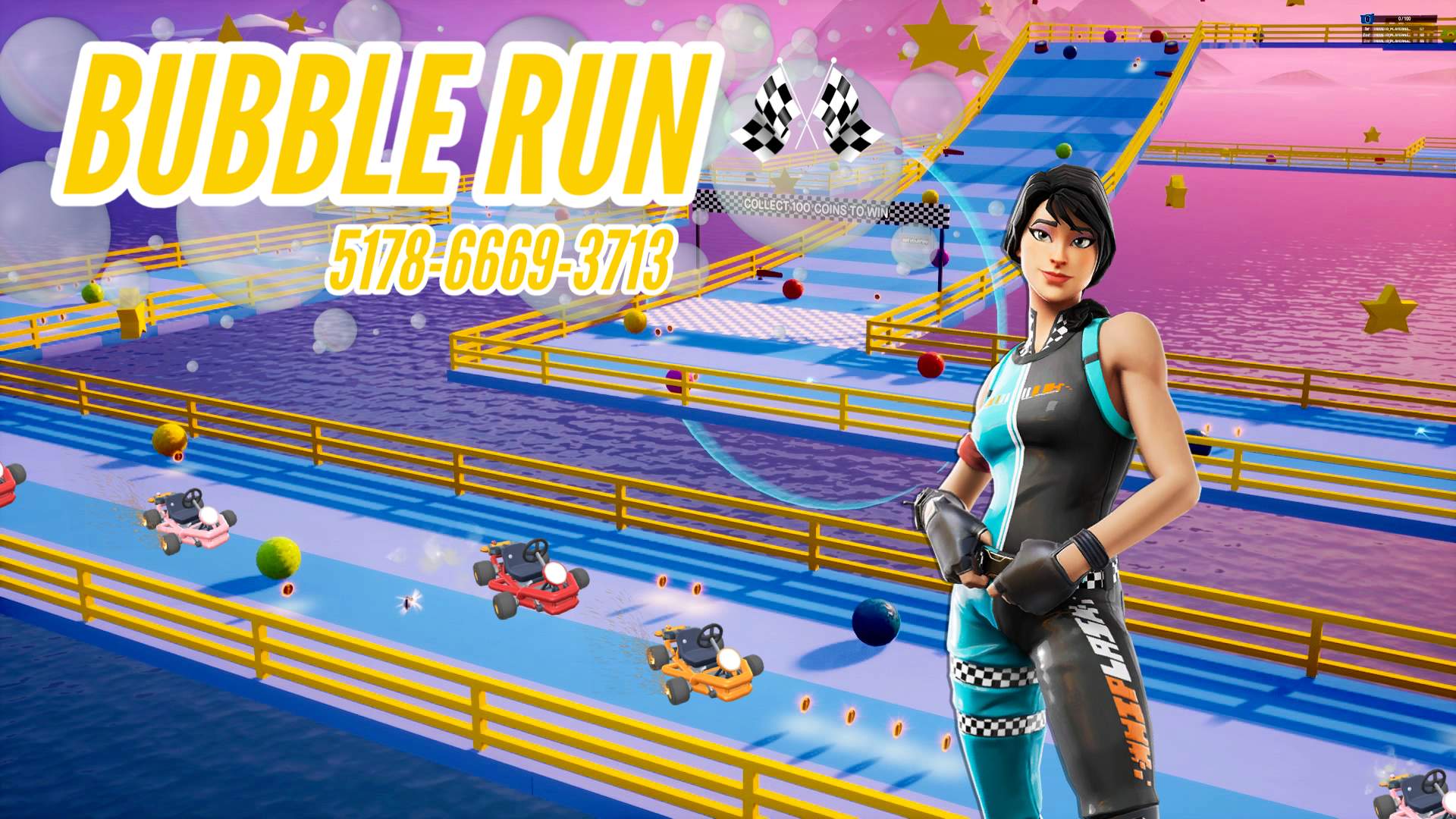 BUBBLE RUN Fortnite Creative Map Code Dropnite