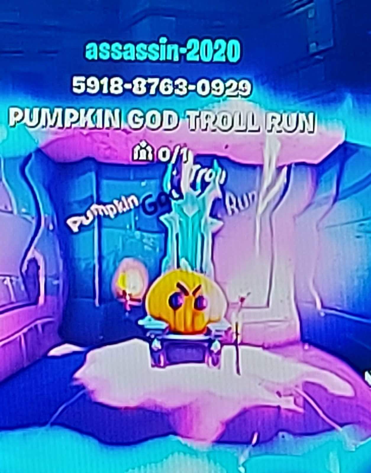 Pumpkin God troll run Fortnite Creative Map Code Dropnite
