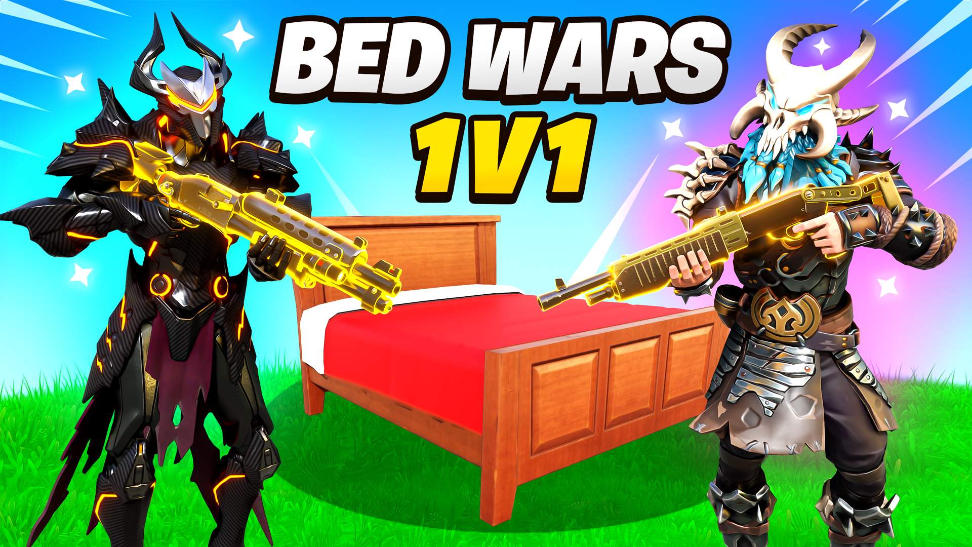 FORTNITE 1v1v1v1 Bed Wars SKY BATTLE Challenge! 