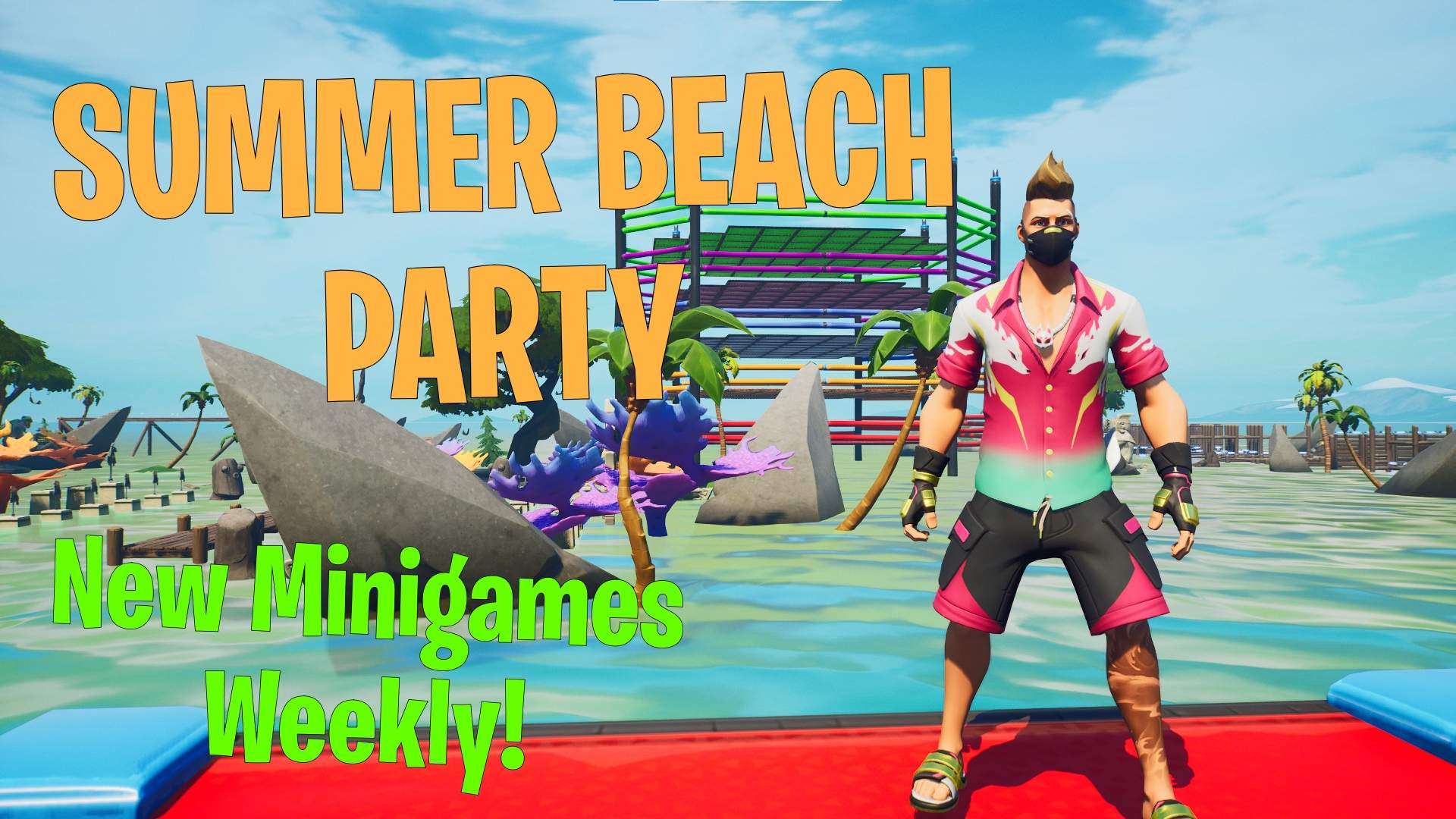 🌴🏊SUMMER BEACH PARTY!😎🎣 NEW GAMES! - Fortnite Creative Map Code -  Dropnite