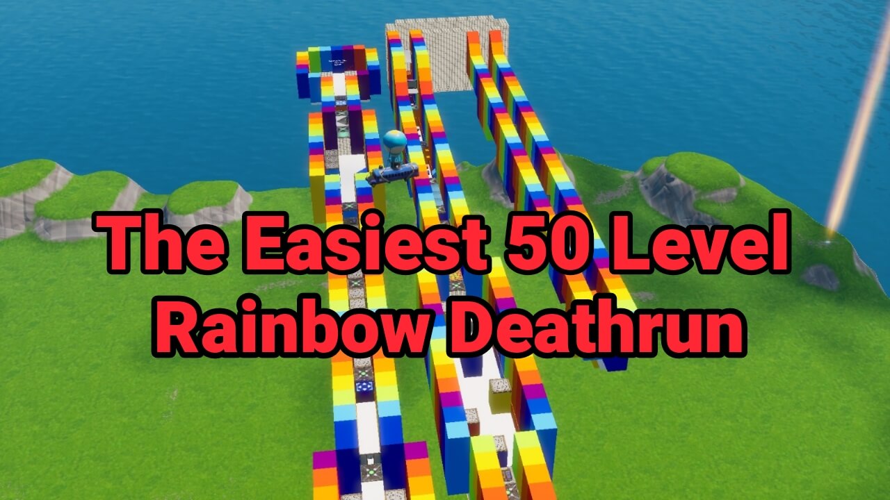 The Easiest 50 Level Rainbow Deathrun Fortnite Creative Map