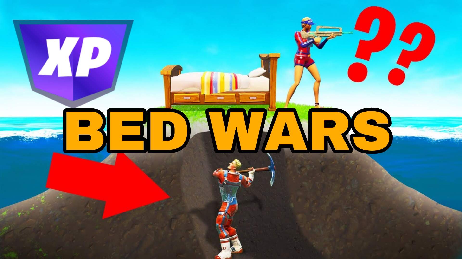 👥 ! BED WARS  ! THERE ARE 3 TEAMS 🛏️ - Fortnite Creative Map Code -  Dropnite