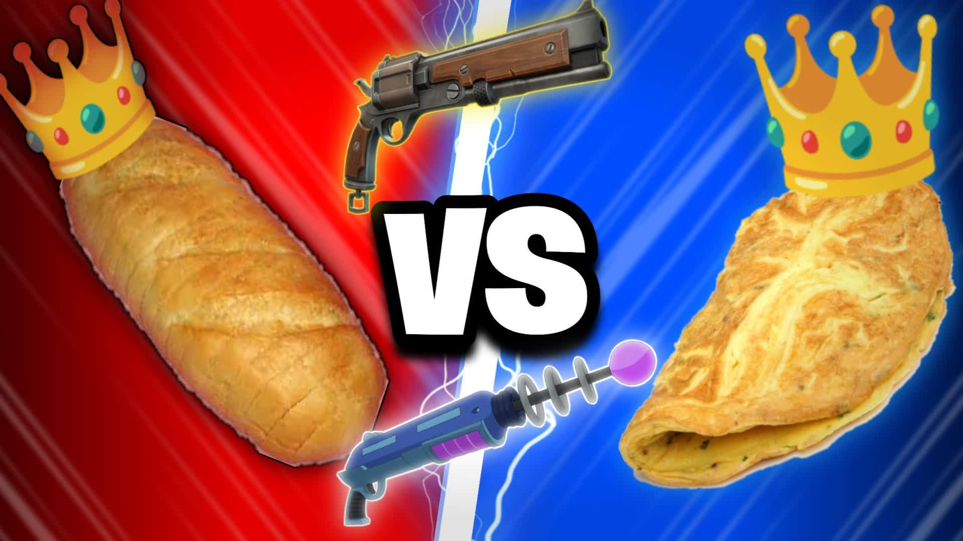 👑WHO IS THE KING?! 🔴Bread VS Omelet🔵