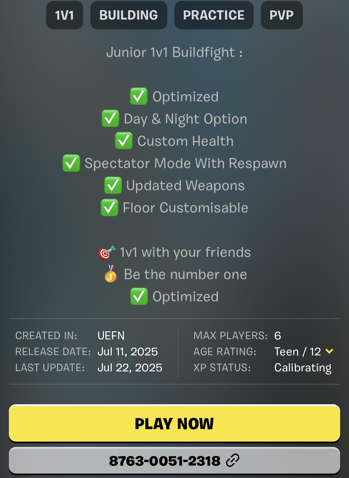 JUNIOR 1V1 BUILDFIGHT (200 PUMPS) image 2