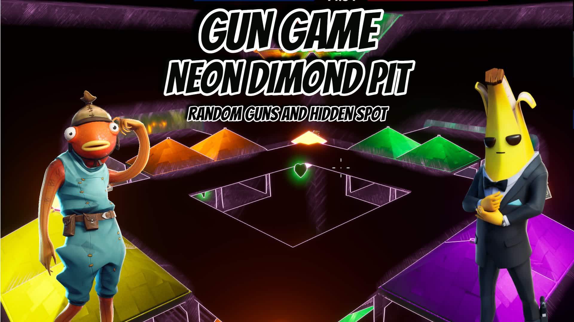 Neon Diamond Pit Gun Game