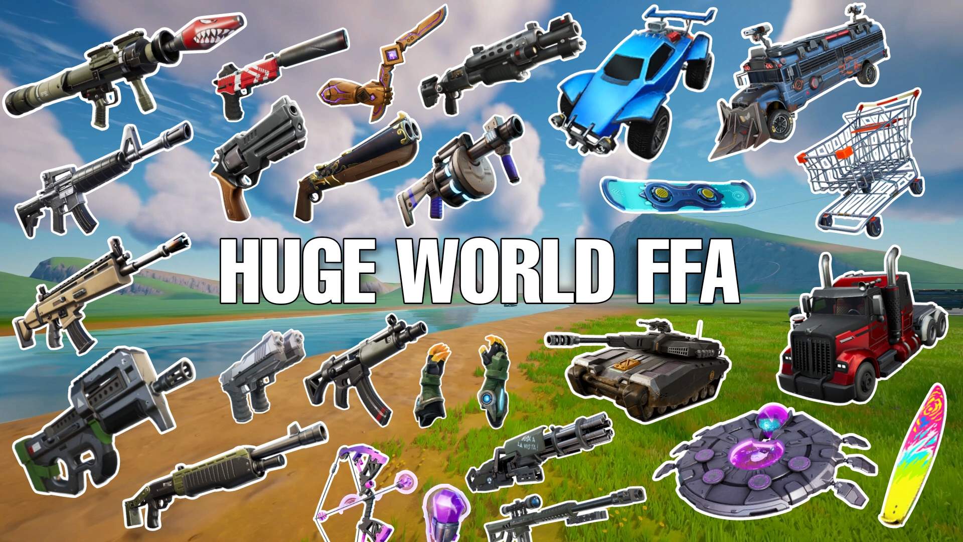 🟡HUGE WORLD FFA🟡 ALL WEAPONS AND CARS