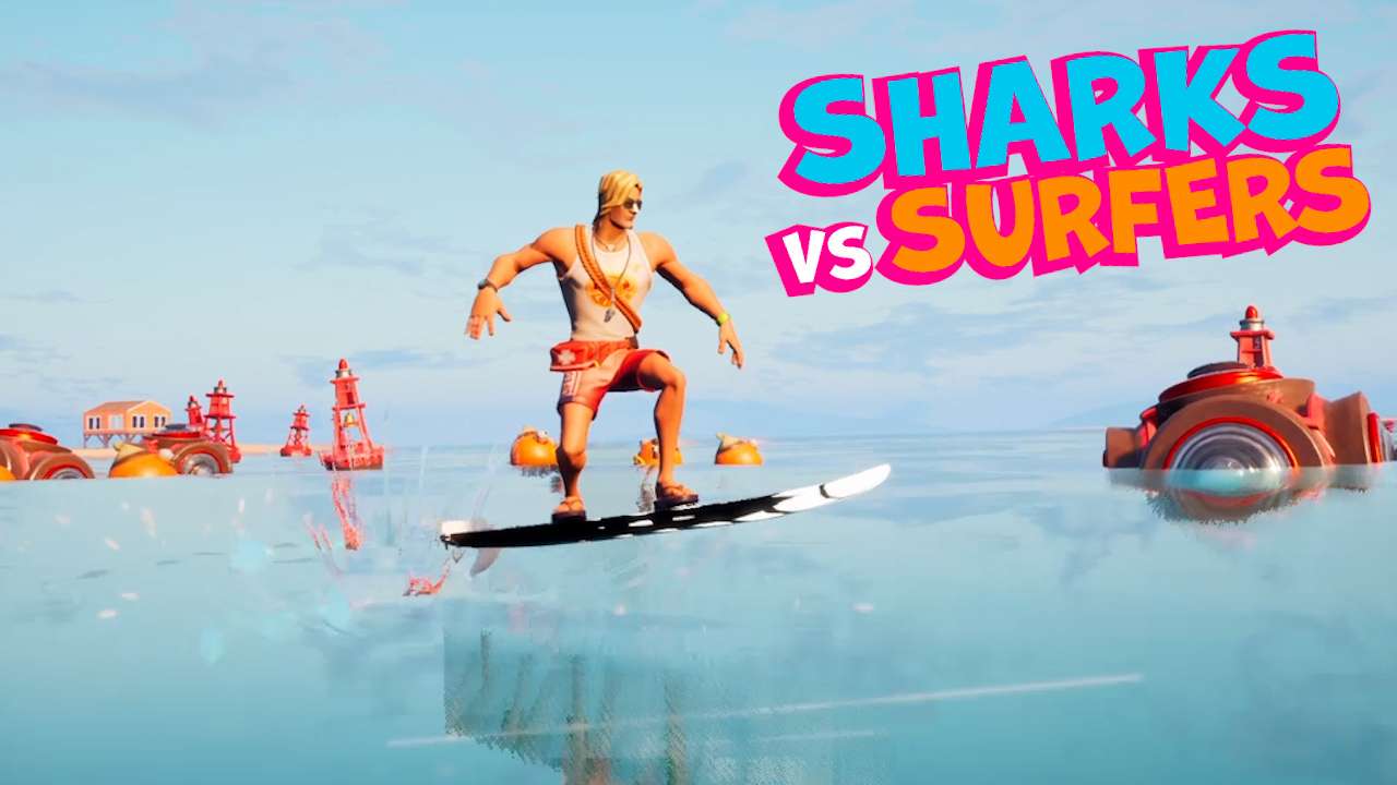 SHARKS VS SURFERS!! 4V4 image 3