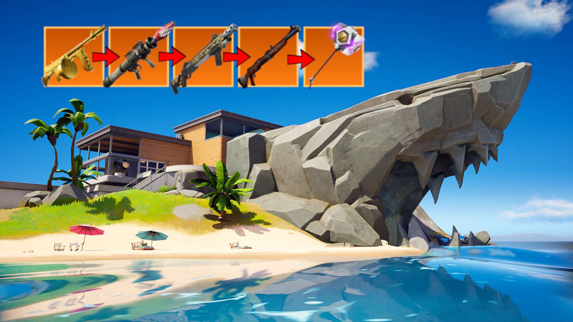 The Shark Gun Game Fortnite Creative Map Code Dropnite
