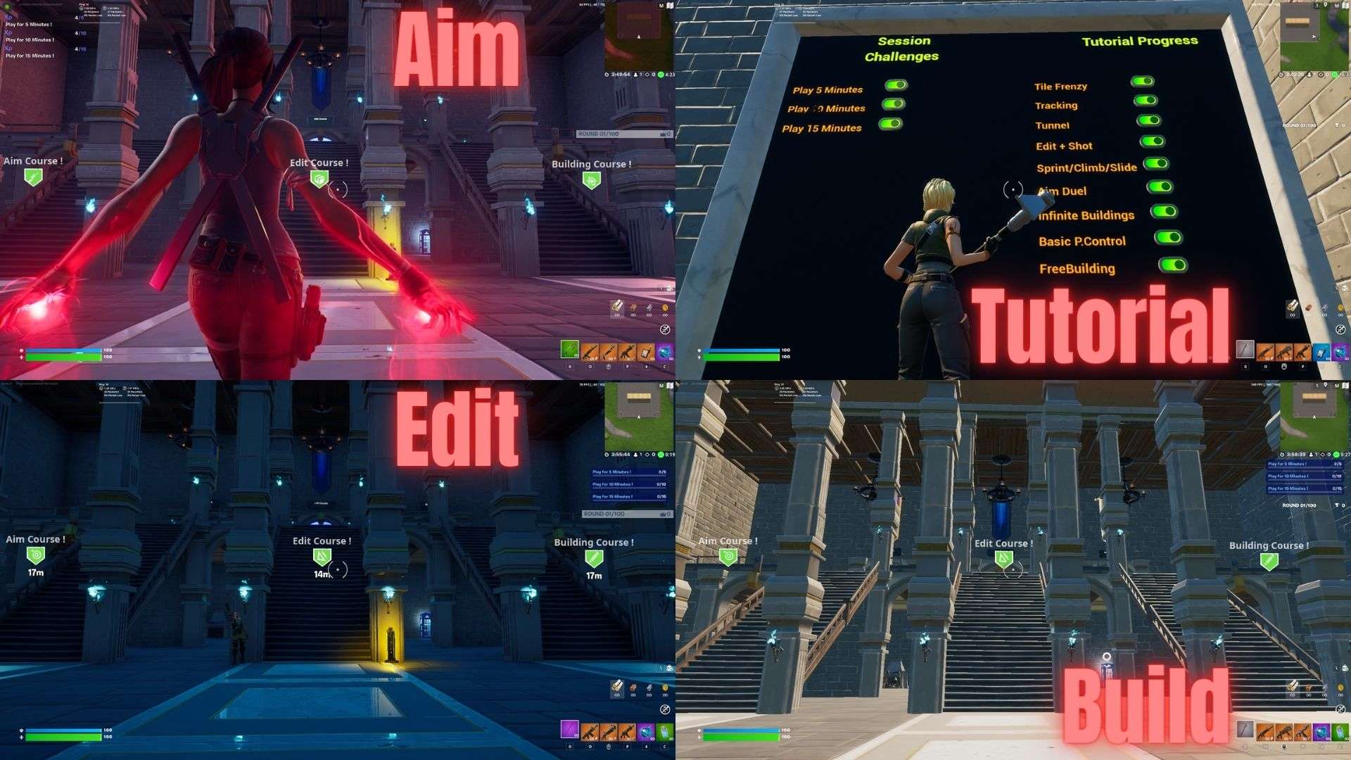 Warm-up For Beginners ( Og ) - Fortnite Creative , Edit Course, and Warm Up Map  Code