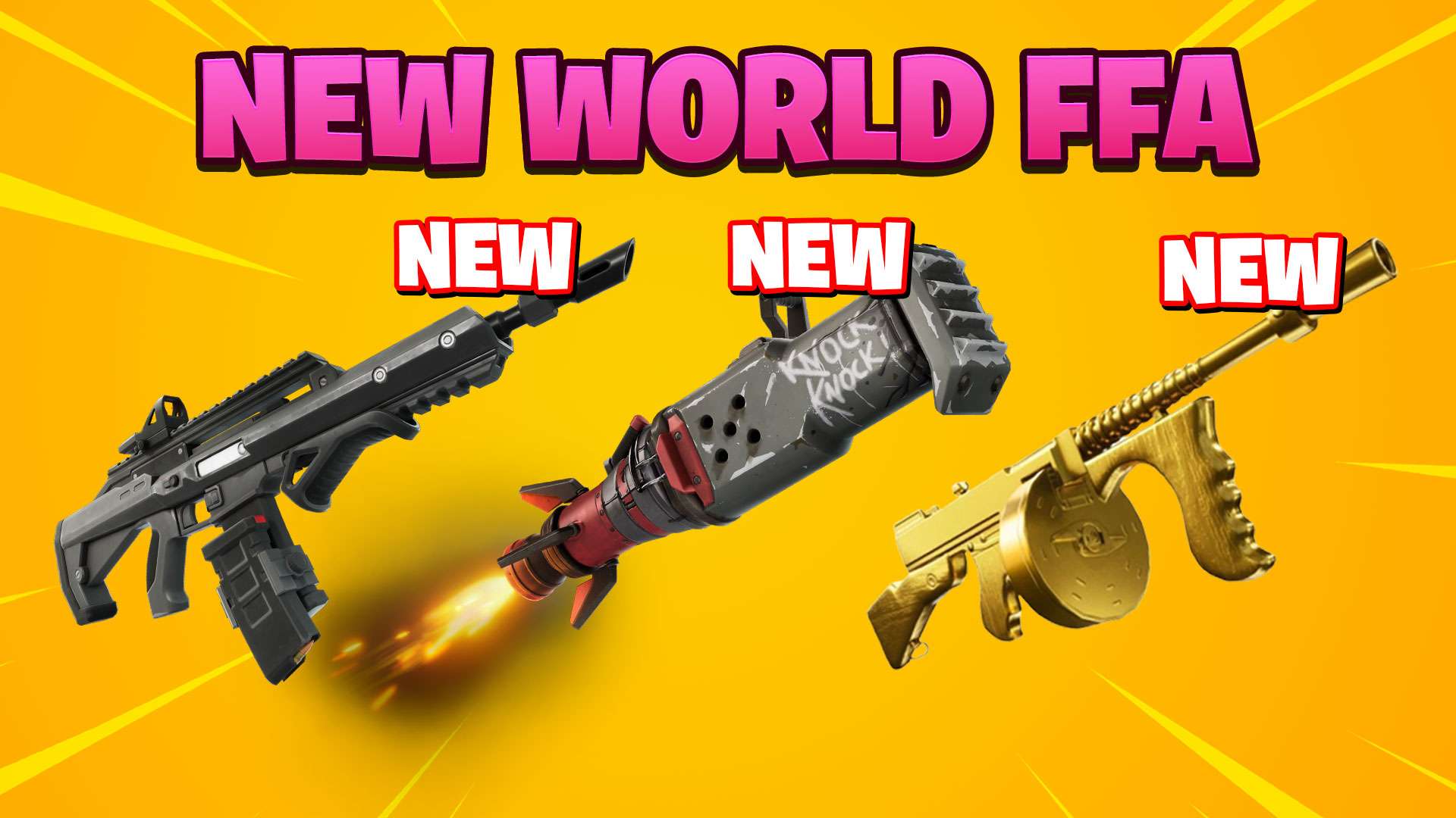😱 NEW WORLD FFA - ALL WEAPONS & CARS