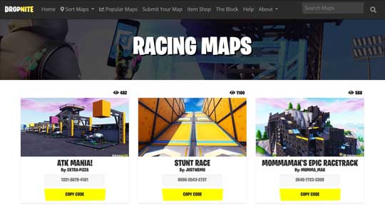 STUNT RACE - Fortnite Creative Map Code - Dropnite