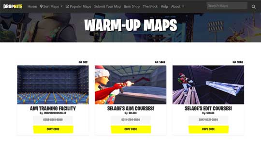 Fortnite Warm Up Maps Fortnite Creative Codes Dropnite Com - 